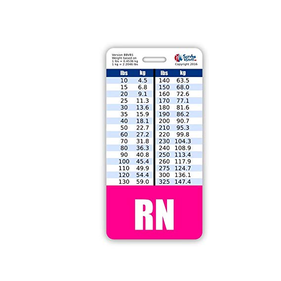 RN Nurse Badge Buddy w/ Pink Border Vertical