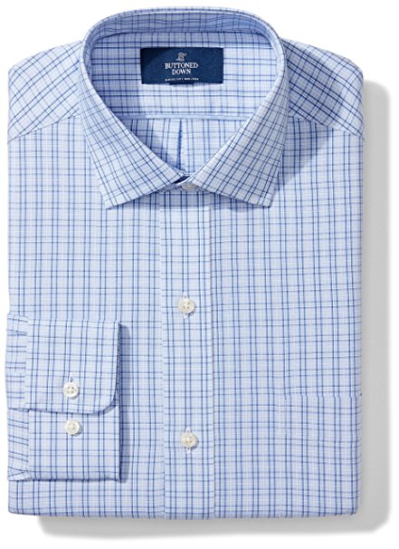 Buttoned Down Men's Classic Fit Spread-Collar Pattern Non-Iron Dress Shirt