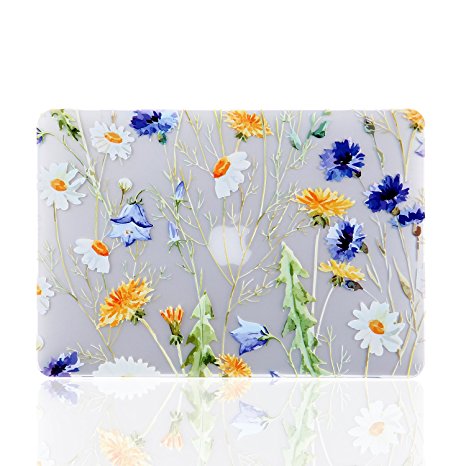 iDonzon MacBook Air 13 Case, Matte Clear See Through Hard Case Cover for MacBook Air 13 inch (Model: A1369 & A1466) - Floral Pattern