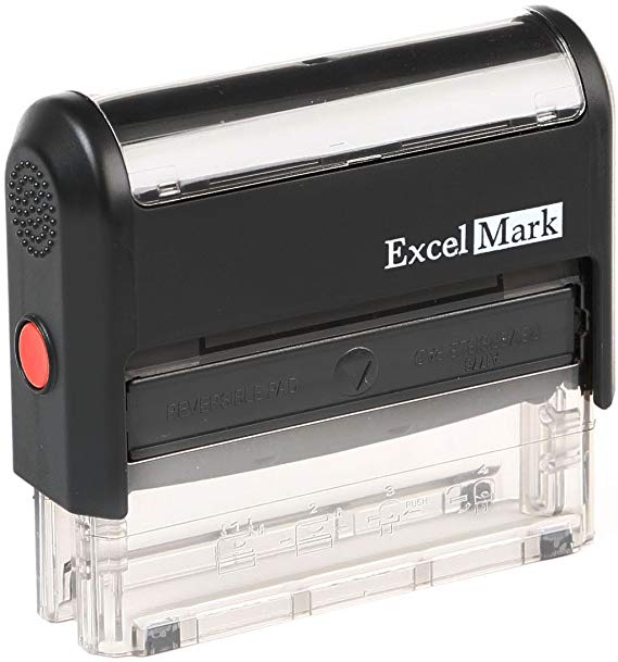 ExcelMark Custom Self Inking Rubber Stamp - Long and Narrow - 3 Lines (42A1776)
