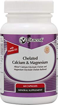 Vitacost Albion Chelated Calcium & Magnesium with Vitamin D3 -- 60 Capsules