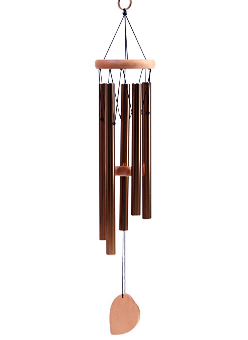 BEAUTIFUL WIND CHIMES - Tuned 22" Wood Windchimes Deliver Rich, Full, Relaxing Tones - Best Large Wooden Wind Chime For Outdoor Patio - Music To Your Ears - SATISFACTION GUARANTEE (22", Bronze)