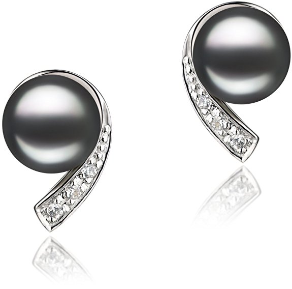 PearlsOnly - Claudia 7-8mm AA Quality Freshwater 925 Sterling Silver Cultured Pearl Earring Pair