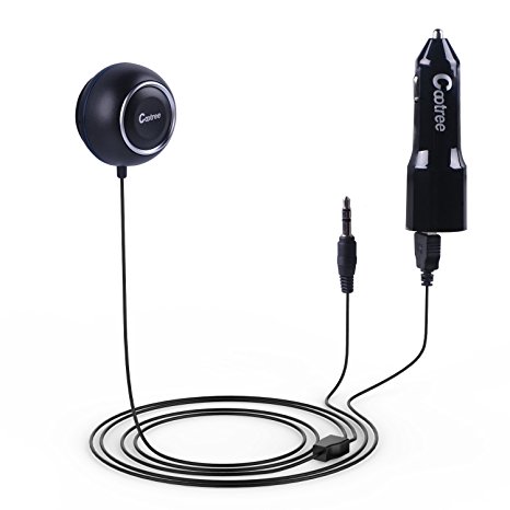 Cootree R310 Rotatable Knob Wireless Stereo Music Bluetooth Receiver -  Black