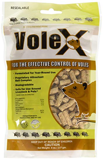 RatX EcoClear Products 620205, VoleX All-Natural Non-Toxic Humane Pellets, 8 oz. Bag Vole Killer
