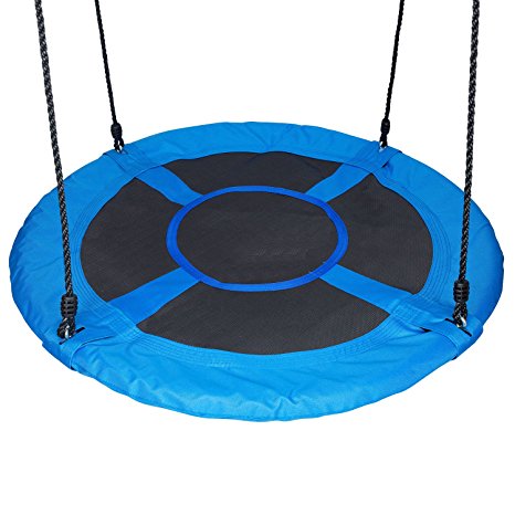 Tree Swing - SWINGING MONKEY PRODUCTS Giant 40" Saucer Swing, Blue - Platform Swing, Easy to Install