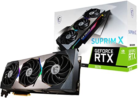 MSI Gaming GeForce RTX 3070 LHR 8GB GDRR6 256-Bit HDMI/DP Nvlink Torx Fan 4 RGB Ampere Architecture OC Graphics Card (RTX 3070 SUPRIM X 8G LHR)