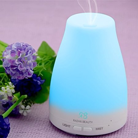 Aromatherapy Essential Oil Diffuser 7 colors - 120 ml Portable Ultrasonic Cool Mist Aroma Humidifier with changing Colored LED Lights, Waterless Auto Shut-off and Adjustable Mist mode