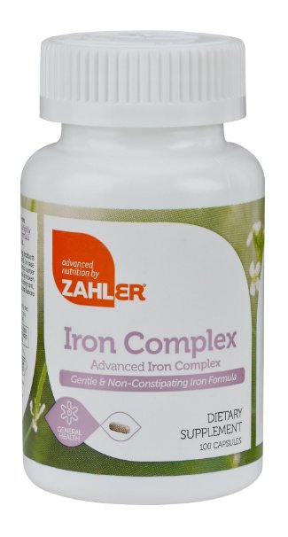 Zahlers Iron Complex Complete Blood Building Supplement with Ferrochel Easy on the Stomach Formula which Contains Vitamin C Optimal Absorption 1 Best High Potency Top Quality all Natural Iron Vitamin Kosher Certified 100 Capsules