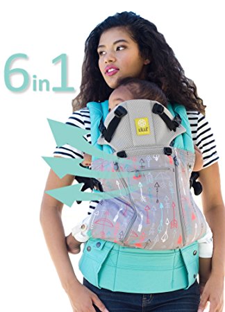 SIX-Position, 360° Ergonomic Baby & Child Carrier by LILLEbaby – The COMPLETE All Seasons (Turquoise w/Silver Arrow)