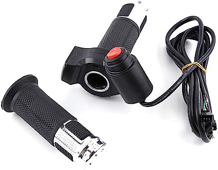 Throttle Grip Set, 1 Pair 12-84V 3 Speed Bike Throttle Grip Handlebar Left Right with LED Display Screen for Electric Bike Motorbike