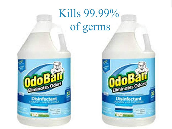 OdoBan 1 Gal Concentrate 2-Pack, Fresh Linen Scent - Odor Eliminator, Disinfectant, Flood Fire Water Restoration