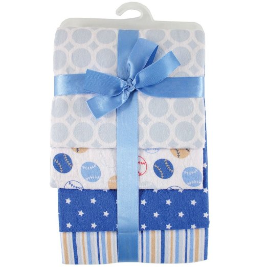 Hudson Baby Flannel Receiving Blankets, Blue