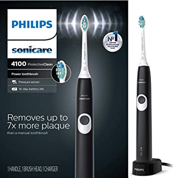 Philips Sonicare ProtectiveClean 4100 Rechargeable Electric Toothbrush, Black HX6810/50