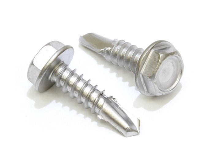 #14 X 3/4'' Stainless Hex Washer Head Self Drilling Screws, (50 pc) 410 Stainless Steel Self Tapping Choose Size and Qty