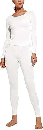 CRZ YOGA Soft Thermal Underwear Sets for Women Lightweight Long Johns Base Layer Pajamas Warm Top Bottom