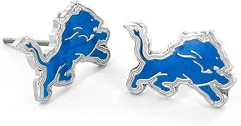 Aminco NFL Detroit Lions Logo Post Earrings Multicolor, 2.5