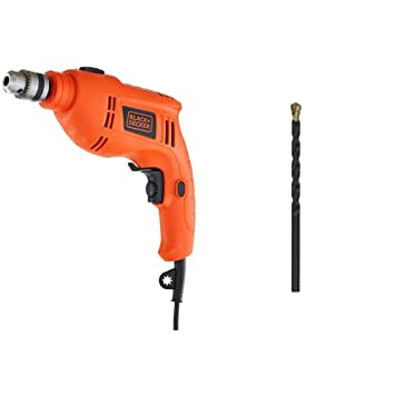 BLACK DECKER TB555 550W Reversible Hammer Drill With DEWALT DW530600C-B1 6.0mm x 100.0mm Masonry Bit