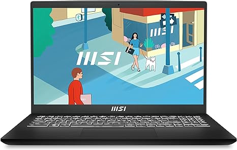 MSI Modern 15 15.6" Laptop: Intel Core i7-1195G7, Intel Iris Xe, 16GB DDR4, 1TB NVMe SSD, 180-Degree Lay-Flat, USB Type-C, MicroSD Card Reader, Win 11 Pro: Classic Black B11M-022US