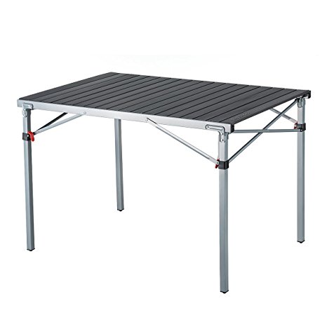 KingCamp Steel Frame Fold Camp Table Heavy Duty XL Aluminum Alloy Roll up top Portable Stable Collapsible Supports 176lbs