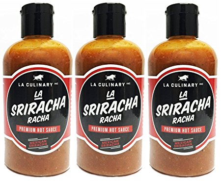 LA CULINARY Authentic Mexican Asian Fusion Hot Sauce Chili Sriracha - La Sriracha Racha Macha Mexican Hot Chili - Bold & Spicy Blend Sauce 8oz - 3 pack
