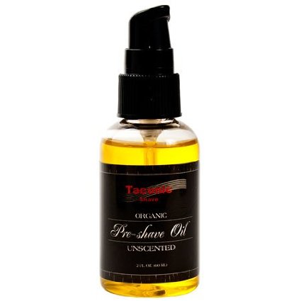 Taconic Shave PREMIUM Organic Pre-Shave Oil (2 oz.) - Uncscented - Made in the USA