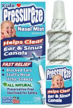 Pressureze Nasal Mist for Kids - 0.6 OZ - All Natural, Drug Free, Preservative Free, BPA Free, Sterile, Contamination Free, NON GMO, Vegan, Gluten Free