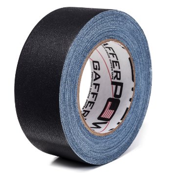 REAL Professional Premium Grade Gaffer Tape by Gaffer Power® - Made in the USA - Black (Available in White, Red, Green, Blue) 2 Inch X 30 Yards - Heavy Duty Gaffer's Tape - Non-Reflective - Waterproof - Multipurpose - Better than Duct Tape!
