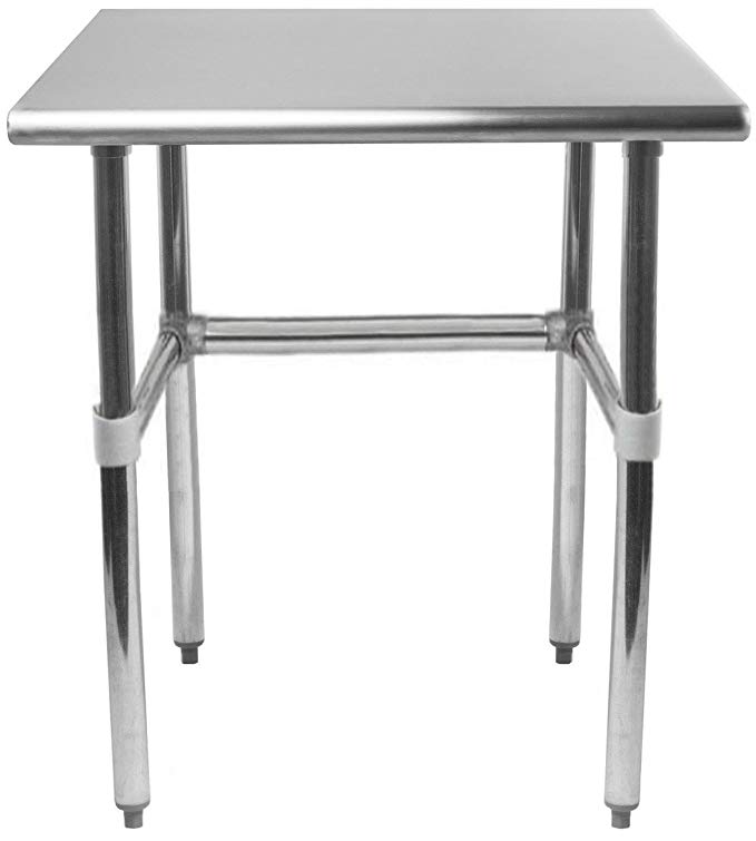 AmGood 24" X 30" Stainless Steel Work Table Open Base | NSF Kitchen Island Food Prep | Laundry Garage Utility Bench