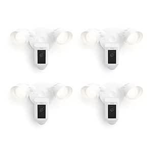 Ring Floodlight Cam Wired Plus with motion-activated 1080p HD video (2021 release) | 4-pack, White