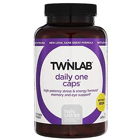 Twinlab Daily One Caps Multi-Vitamin and Multi-Minerals without Iron, 180 Capsules