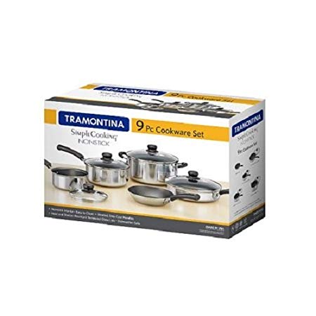 Tramontina 9-Piece Simple Cooking Nonstick Cookware Set (Polished)