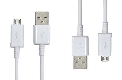 Samsung Micro USB Charging Data Cable for Samsung Mobiles, 2 Pack - Non-Retail Packaging - White