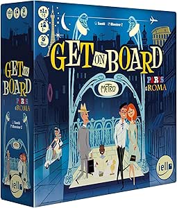 IELLO: Get On Board: Paris & Rome - A Clever Flip & Write Board Game, Create The Best Metro Line in Two Cities, Ages 8 , 1-5 Players, 30 Mins