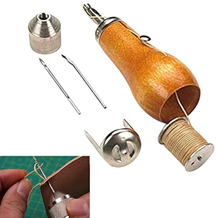 Amatt Professional Speedy Stitcher Sewing Awl Hand Stitcher Repair Tool Kit for Leather and Heavy Fabrics