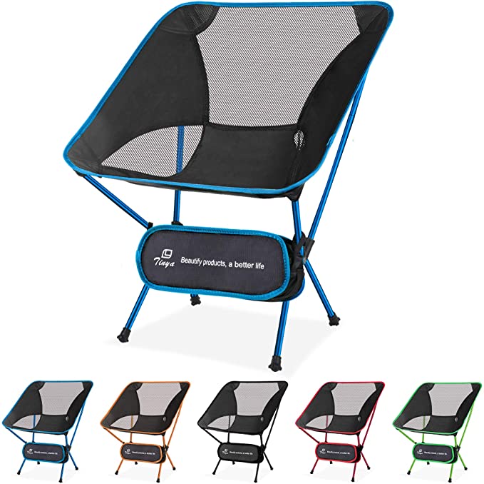 Tinya Ultralight Backpacking Camping Chair: Kids Adults Backpacker Heavy Duty 230lb Capacity Packable Collapsible Portable Lightweight Compact Folding Beach Outdoor Picnic Travel Hiking