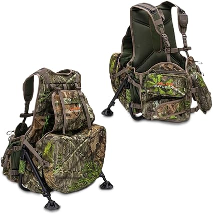 ALPS OutdoorZ Grand Slam Turkey Vest Featuring Removable Sit Anywhere Kickstand Frame and Fold-Away Seat, Large Game Bag