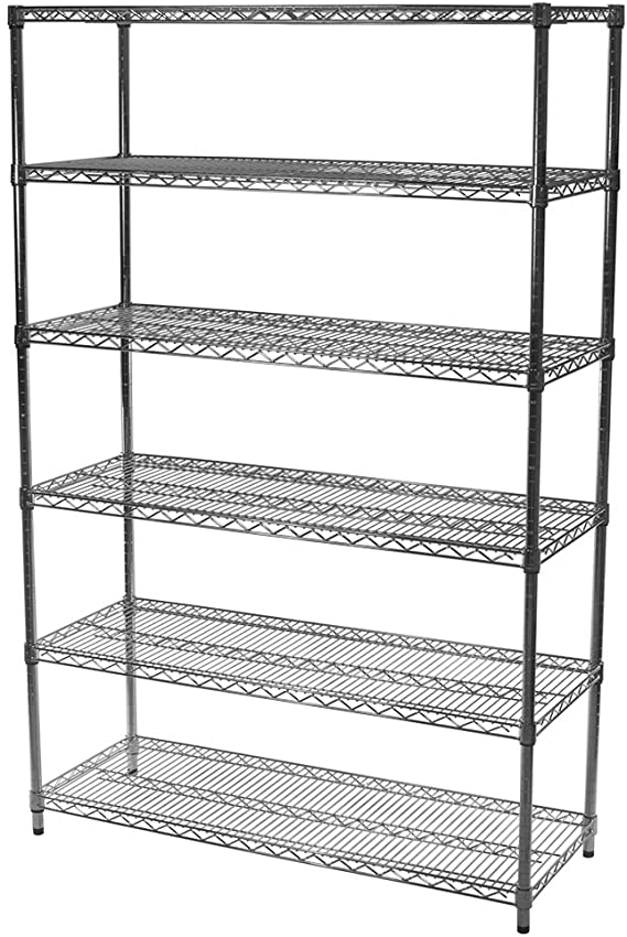 12" d x 24" w x 72" h Chrome Wire Shelving with 6 Shelves