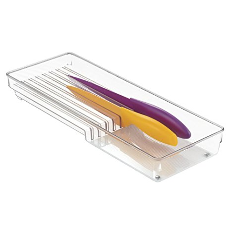 mDesign Kitchen Knife Drawer Organizer - Clear