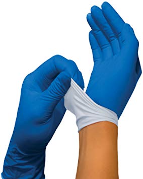 Medglove | NitraGrip Pro Nitrile Exam Gloves | Powder-Free | 2-Ply Blue/White, pH Gloves | Medium | 50 Gloves Per Box