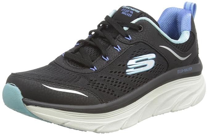 Skechers D'LUX Walker-Infinite Motion LACE UP Shoes for Women | with Skech-Foam Well-Cushioned Midsole and Air-Cooled Memory Foam Insole Layered Leather mesh Fabric Upper Walking