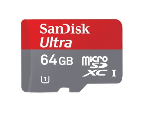 SanDisk 64GB Ultra MicroSDXC Class 10 Memory Card with SD Adapter with BONUS USB MicroSDXC Card reader- Retail Packaging
