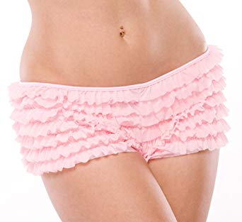 Coquette Women's Ruffled Rhumba Booty Short, Pink, One Size