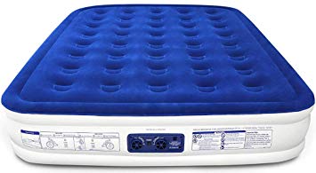 EnerPlex Upgraded Luxury Queen Size Air Mattress Airbed with Built in Pump Raised Double High Queen Blow Up Bed for Home Camping Travel 2-Year Warranty