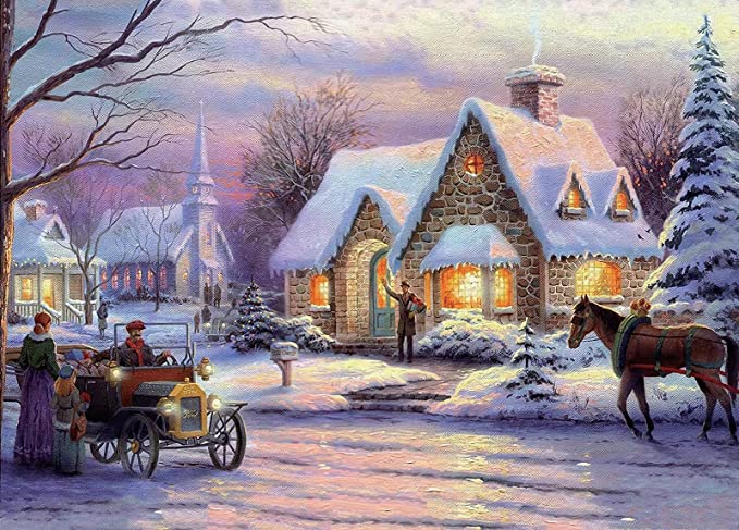 Jigsaw Puzzle for Adults 1000 Piece - Charming Night Before Christmas Jigsaw Puzzle - Christmas Puzzles Large Puzzle Game Artwork for Adults Teens (27.6 in x 19.7 in)