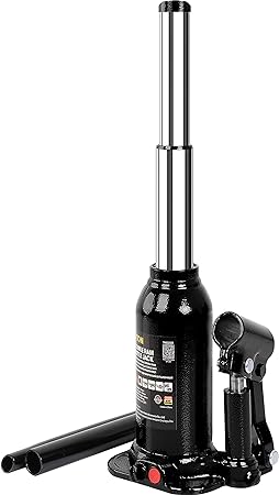 Torin ATH80202XB Double Ram Welded Bottle Jack for Car Auto Repair and House Lift, 2 Ton (4,000 lb) Capacity, Black
