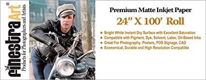 24" X 100' Premium Arctic Matte Inkjet Photo Paper - Roll