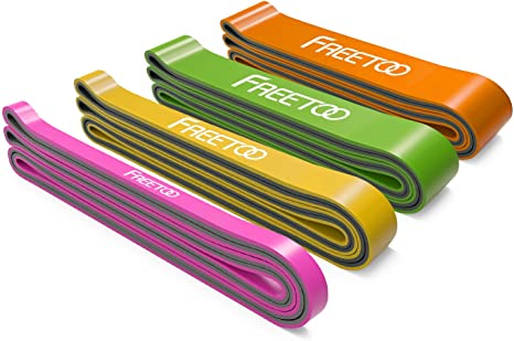 FREETOO Resistance Bands - Pull Up Assist Bands Workout Exercise Bands Stretch Bands 100% Natural Latex Best for Body Stretching,Pilates,Resistance Training,Cross Fitness,Yoga and Home Fitness