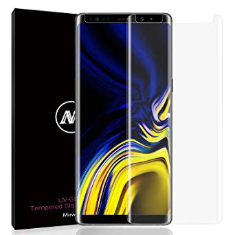 Mowei Galaxy Note 9 Screen Protector Glass, Full Adhesive 3D Curved Fit [Self-Dispersion UV Glue] Tempered Glass Screen Protector for Samsung Galaxy Note9 (Case Friendly) (2 Pack)