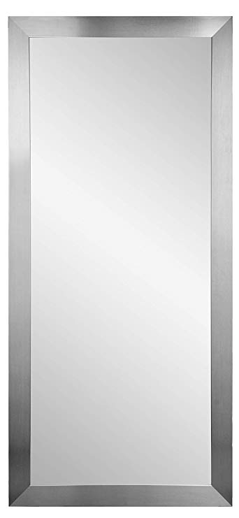 BrandtWorks, LLC BM001TS Modern Floor Mirror, 32" X 66", Silver,32" X 66"